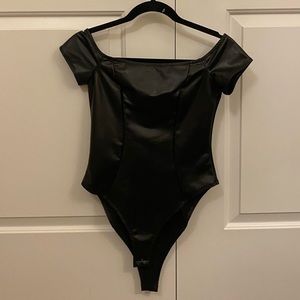 Faux Leather Bodysuit